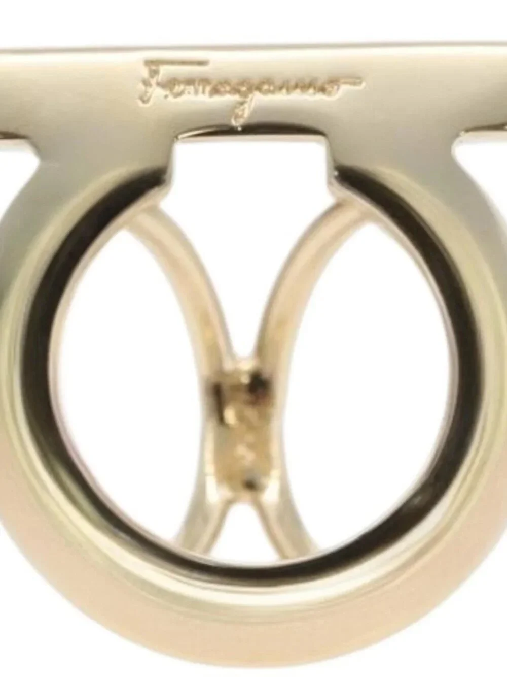 Salvatore Ferragamo Gancini Ring metal Gold Auth 174694A